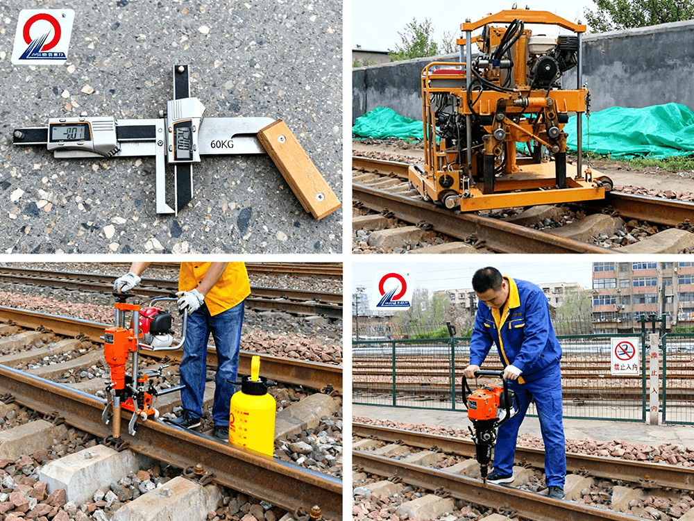 Railway maintenance tools including sleeper drilling machine impact gun tamping machine and gauge stick Railway maintenance tools including sleeper drilling machine impact gun tamping machine and gauge stick